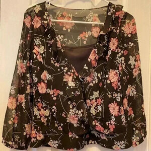 Floral Loft blouse size 4